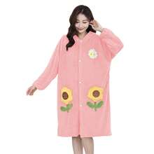 1pc Floral Embroidered Robe, Bathrobe, Casual Loungewear, Suitable For Bathroom, Pool, Living Room, All Seasons Back To School - Multicolor - View 6