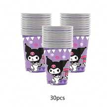 Sanrio 10/20/30/40pcs Sanrio Kuromi Party Supplies,Paper Cups For Kuromi Birthday Party Decorations,Kuromi Birthday Party Decorations
