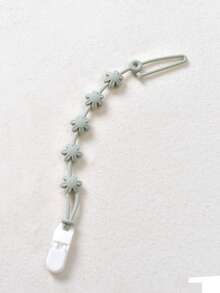 4pcs Baby Daisy Anti-Lost Hanging Strap, Suitable For Baby Bottles, Pacifiers, Teethers, Toys Silicone Anti-Drop Chain With Clips, Floral Anti-Drop Chain