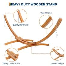 Meiyiu Wood Hammock Stand Only, Wood Hammock Stand, Weatherproof Outdoor Hammock With Stand For Patio Backyard Indoor, Max 330 Lbs, Curved - 12.5ft - View 8