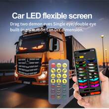 Wisciton Pannello di display flessibile a LED RGB Matrix per camion, con animazione programmabile, controllo tramite app Bluetooth, ideale per creazione di insegne luminose scorrevoli