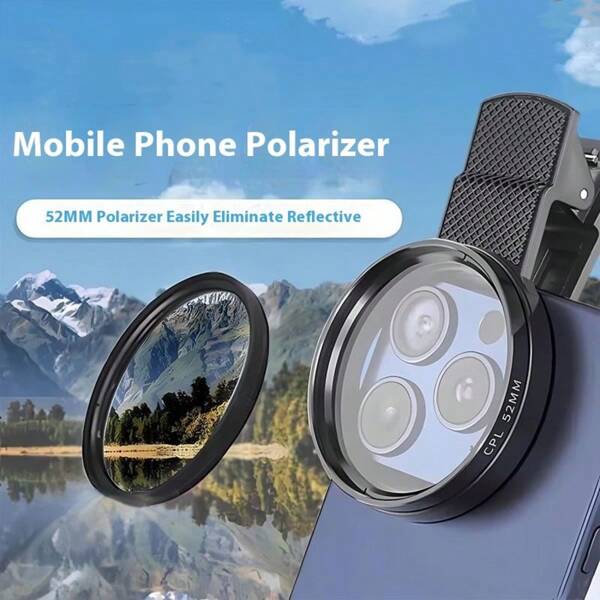 52mm CPL Polarized Filter, Suitable For Smartphones; 67mm Polarizer Can Effectively Reduce Reflections And Enhance Photo Quality, Made Of Optical Glass Material
