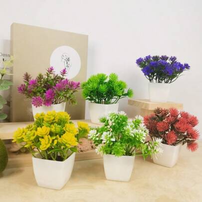 3 stuks/6 stuks kunstmatige groene planten voor op tafel, plastic paardenbloem lotusbloem potplanten, nep potplanten voor thuis, kantoor, eetkamer, tuin, badkamer, vakantie, verjaardag, afstudeercadeaus