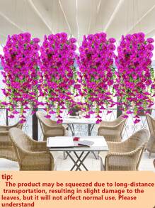 UV-Resistant Artificial Morning Glory Vine - Realistic Pink And Purple Hanging Flower Decor, Suitable For Home, Garden, Wedding, Office And Events - Fits Easter, Thanksgiving And Mother's Day Celebrations, Artificial Outdoor Flowers