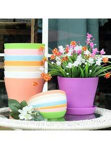 Macetas pequeñas, macetas de boca abierta, macetas mini coloridas para jardinería - Multicolor - Ver 6