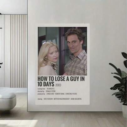 1 pieza Póster de la película "Cómo perder a un chico en 10 días" Impresión de imagen en lienzo Pintura de arte de póster de pared Decoración moderna de obras de arte para el hogar Pintura en lienzo y estampados Cuadro de arte de pared para dormitorio Decoración del hogar Decoración de habitación Decoración de pared Pegatina de pared Pegatina Pegatinas