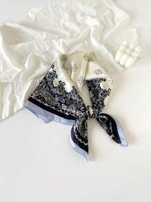 1 Stück Damen-Bandana, 70 cm, Kunstseide, bedruckt, kleiner quadratischer Schal, Kopftuch, multifunktionales Stirnband, Wickelband, Nackenschutz, leichter Seidenschal, geeignet für den täglichen Gebrauch, Bandana, Haarband, Stirnband, ideal zum Aufpeppen Ihres Looks