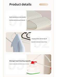 1pc/5pcs/10pcs/20pcs/40pcs/60pcs Black Hangers For Home Use, Non Slip And Non Marking Hangers For Drying, Dipping And Molding, Adult Style Clothes Hangers - Black - View 12