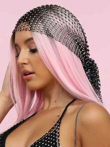 1 pezzo Fascia per capelli, reggicoda alla moda con strass, accessorio elastico per capelli