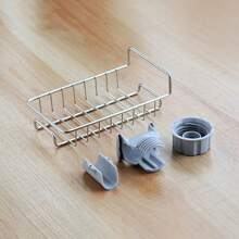 Over Sink Kitchen Organizer – Stainless Steel No Drill Faucet Shelf For Sponges, Soap & Dishwashing Supplies