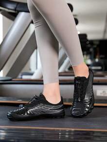 TACHUAN 1 Pair Women's Gradient Color Polyester Athletic Cross-Training Shoes With Anti-Slip Sole, Suitable For Gym And All Seasons - Black - View 3