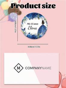 35 etiquetas redondas personalizadas, mate, etiquetas personalizadas con diseño de corona, adecuadas para celebraciones de cumpleaños - Multicolor - Ver 6