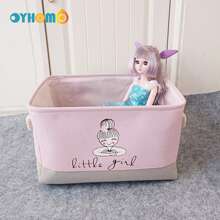 OYHOMO Cute Unicorn & Rabbit Storage Basket Pink Girls Bedroom Organizer Collapsible Thick Fabric Storage Box Laundry Hamper For Toys, Clothes, Books, Bathroom, Living Room