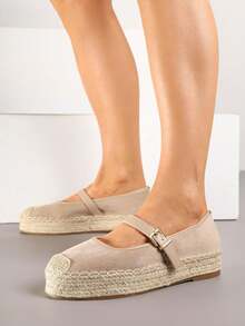 Espadrilles Decorated With A Strap And Braid - Khaki - View 2