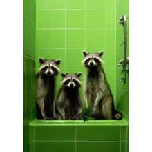 1pc/3PCS Wall Arts Posters Optional Frame Animals Chimpanzees, Elephants, Pandas, Animal Posters Printing Fun Art Wall Paintings Canvas Paintings Suitable For Bathroom, Toilet, Home Decoration Gifts