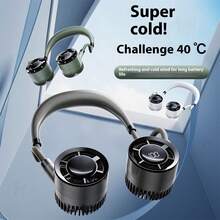 Hanging Neck Fan Earphone Shape Portable Rechargeable 4 Speed Adjustable Fan Air Conditioner Suitable For Outdoor Sports - Gold - View 6