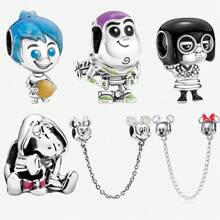 Disney 1 pieza Dije colgante de costura con acabado plateado apto para pulsera, collar, regalo para ocasiones festivas