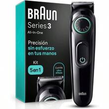 Kit All-In-One Series 3, Recortadora de Barba, Nariz. Orejas y Cabello para Hombre 5en1, 40 Longitudes de corte, Lamina ultraafilada, Lavable - Ninguno - Ver 1