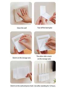 1/2pcs Wall Mount Router Storage Box, Wireless WiFi TV Box Holder Organizer For Living Room Bedroom, Router Holder Rack, Wall Mounted Network Device Holder, Drill-Free - Multicolor - View 10