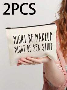 2Pcs Fun Makeup Bag For Mature Adults: Privacy And Style For Your Cosmetics And Makeup Bags Makeup Organizer Make Up Organizer Makeup Storage Makeup Pouch Make Up Pouch, Easter Gifttravel Essentials Vacation Summer Holiday Back To School School Stuff Bag For School Travel Bag For Women Makeup Bag For Travel