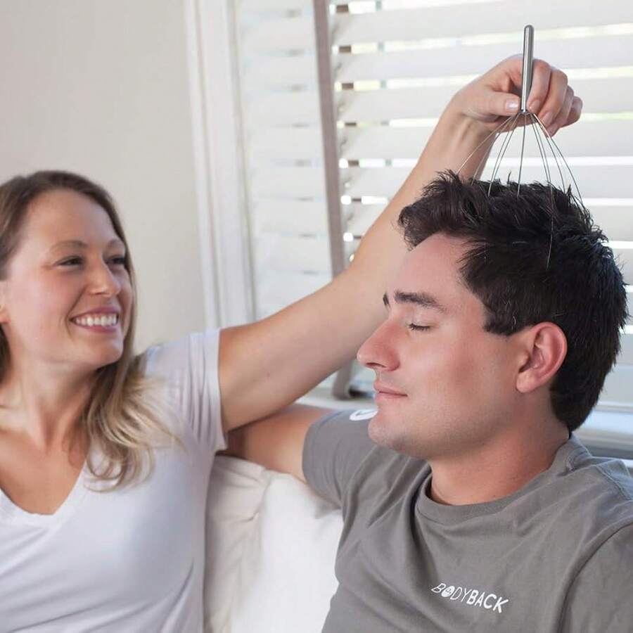 Masajeador corporal y cabelludo SDT22, rascador de cabeza, masajeador manual de cabeza para alivio del estrés, rascador cabelludo relajante, estimulador para una suave estimulación del cabello (paquete de 2, color varía) - Plateado - Ver 1