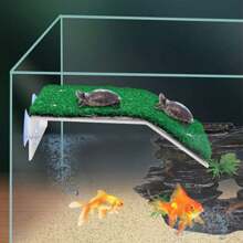 1pc Artificial Grass Mat, Turtle Ramp Ladder Resting Terrace, Suitable For Reptile And Hermit Crab Aquarium Decoration