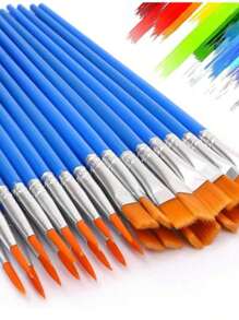 6 pièces Pinceaux pointe/plat en nylon de 16,5 cm, stylos aquarelle, pinceaux acrylique, stylos graffiti, convient pour artistes mobiles, étudiants en arts, étudiants, fournitures scolaires de bureau, cadeaux d'anniversaire