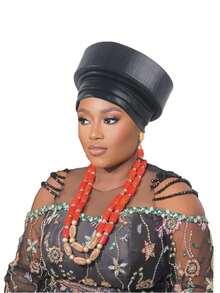 1 件优雅螺旋贝雷帽，适合女士非洲女士头巾，女式贝雷帽头巾，尼日利亚头饰，婚礼派对头饰