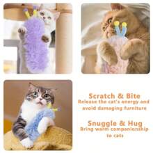 1 pièce Jouet interactif à coup de patte pour chat avec antennes colorées - Oreiller en peluche doux et durable pour chat d'intérieur, soulage l'ennui, apaise l'irritabilité et l'anxiété, compagnon de jeu autonome, jouet pour chat fait main (Anti-morsure)