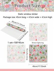 1 cái/1 bộ 2 miếng dán kính tĩnh điện 2D phẳng, miếng dán cửa sổ tĩnh điện hình hoa nhiều màu, óng ánh, miếng dán trang trí kính nhà, tự dính - Nhiều màu - Xem 17