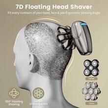 7D Head Shavers For Bald Men, Detachable Head Shaver LED Display Dry Wet Bald Head Shavers, IPX7 Waterproof Head Shavers With Type-C USB Charge - Black - View 4