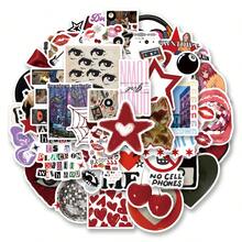 50张Y2K都市女孩贴纸，可爱卡通涂鸦风格，适用于笔记本电脑、手机、滑板、吉他、行李箱、剪贴簿、头盔、自行车、摩托车、汽车、派对装饰