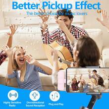 Wireless Lavalier Microphone With Type-C Interface, Plug And Play, 2.4G Ultra-Low Latency, Built-In Noise Cancellation Chip, Suitable For Video Recording, Interviews, Podcasts, Vlogs, 50mAh Rechargeable Battery - Pink - View 5