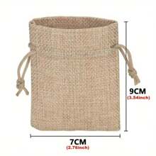 50pcs Reusable Thick Linen Gift Bags, Multi-Size With Drawstrings Linen Sacks For Wedding Gifts, Party, Jewelry Pouch, Birthday Present, Arts & Crafts, Jewelry Packaging, Wedding Favors, Party Gifts