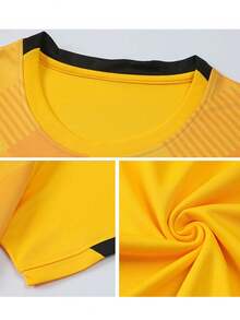 2 件男士足球球衣、定制足球服、皇家马德里足球服、黄色足球衫、男士运动套装、运动服、男士跑步套装、夏季男士套装、男士 T 恤套装、足球球衣、定制巴塞罗那足球俱乐部足球服、印有号码的足球球衣、适用于足球、羽毛球、篮球、骑行服