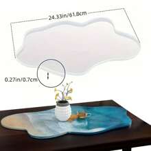 1 pièce Grand moule en silicone résine asymétrique de 24 pouces, moule en silicone pour coulage de résine époxy, convient pour table de rivière DIY, planche à charcuterie, table basse, dessus de bureau, planche à découper, décoration murale