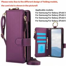 AWQUER Funda bandolera para teléfono compatible con iPhone 16E 16 15 14 Plus 13 12 Mini 11 Pro Max 8 7 Plus SE 2020 2022 con soporte de anillo, funda de cartera de piel de PU con cremallera compatible con Galaxy S25 S24 S23 S22 S21 FE Plus Note 20 Ultra A16 A55 A15 A54 A14 A73 A53 A13 A72 A52 A51 4G Z Fold 6 5 4 3 5G con ranura para tarjetas y diseño de muñequera