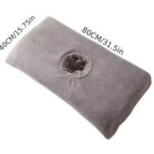 1 pièce Serviette de spa de 40 * 80 cm avec trou - serviette d'absorption d'eau pour massage et thérapie, tapis d'oreiller de tête de lit, serviette de visage pour lit
