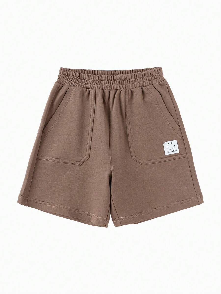 Balabala 2025 New Summer Kids Cotton Casual Shorts, Boys Knee-Length Pants - Walnut Brown - View 1
