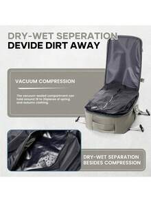 真空压缩背包 - 尼龙，男女通用大容量旅行背包多功能行李收纳背包轻便防水 - 非常适合旅行、徒步旅行、露营和户外探险多功能压缩真空收纳背包，适合大学生背包高中生和大学生书包，便携式背包，适合男孩和女孩登机旅行，学校包，学校配件，学校用品 - 彩色 - 查看 8