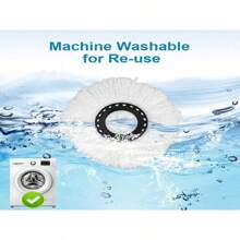 1pc Universal Thickened Circular Mop Head, Household Rotating Mop Accessory, Mop Head Replacement, Strong Water Absorption, No Shedding Of Hair,