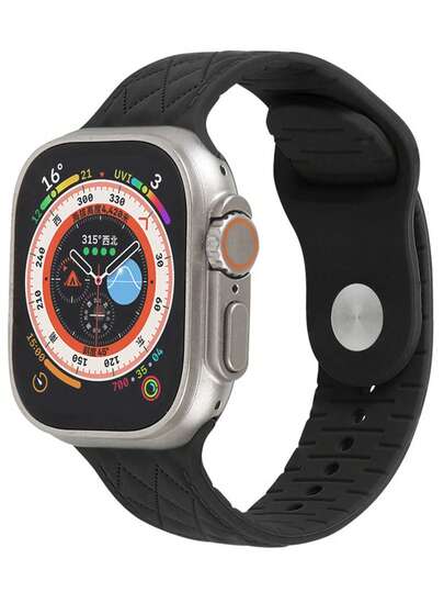 COOLIA New Silicone Strap Compatible With Apple Watch Band 44mm 40mm 45mm 49mm 41mm 38mm 42mm 46mm Bracelet Ultra2 Ultra Series Se2 Se 7 6 5 4 3 8 9 10 Bands,Black