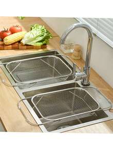 1 buah Saringan Wastafel Segitiga Dapur, Filter Penangkap Makanan Stainless Steel untuk Wastafel Dapur, Cocok untuk Sampah Dapur, Sayuran, Buah-buahan - MultiWarna - View 10