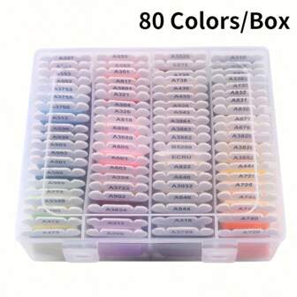 40/80 Color Box Borduurkruissteekgaren, DIY Handwerk Naaigaren voor Borduren, Breien, Weven