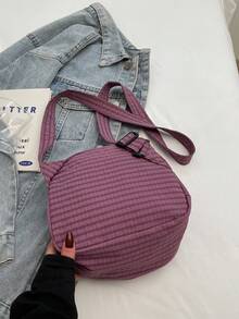 TIANDINGYU Women's Fabric Large Capacity Crossbody Shoulder Bag (Length 21cm*Depth 12cm*Height 19cm) , Purple - Mauve Purple - View 10