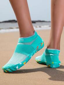 ZVB Couple's Aqua Shoes, Suitable For Barefoot Lovers, Soft Sole Women's Beach Shoes For Swimming, Diving, Outdoor Quick Drying Summer Sandals, Fishing Water Shoes, Non-Slip, Breathable - Green - View 6