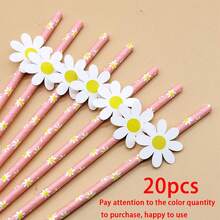 20/40 根雏菊纸吸管，粉色/黄色/紫色/白色，花形吸管 - 优质牛皮纸，粉色色调，婚礼必备，适合夏威夷派对、家庭聚会、生日、派对用品和婚礼装饰。 - 彩色 - 查看 11