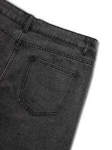 男士水钻交叉口袋夏季休闲牛仔短裤，Emo 风格