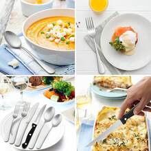 48-Piece Silverware Set With Steak Knives For 8, Stainless Steel Flatware Cutlery Set For Home Kitchen Restaurant Hotel, Kitchen Utensils Set, Mirror Polished, Dishwasher. - 48PCS - 查看 6