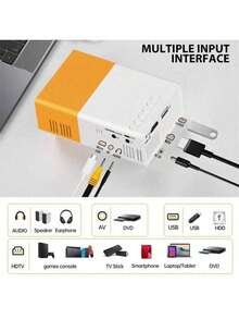 Mini Projector WiFi Portable Movie Projector 1080P, Phone Screen Can Be Mirrored to Video Projectors via WiFi, Compatible with Smartphone/Tablet/Laptop/TV Stick/PS/USB Drive - Blanco - Ver 5